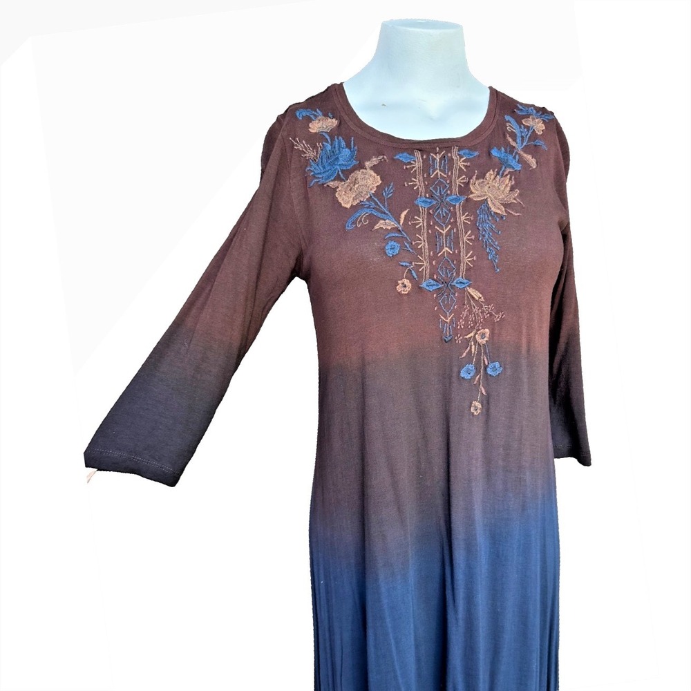 Caite Kyla Karyn Seo Effie Dress Small Ombre Embroidered Maxi Boho Cottagecore